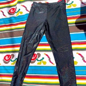 American Apparel Black Lamè Leggings